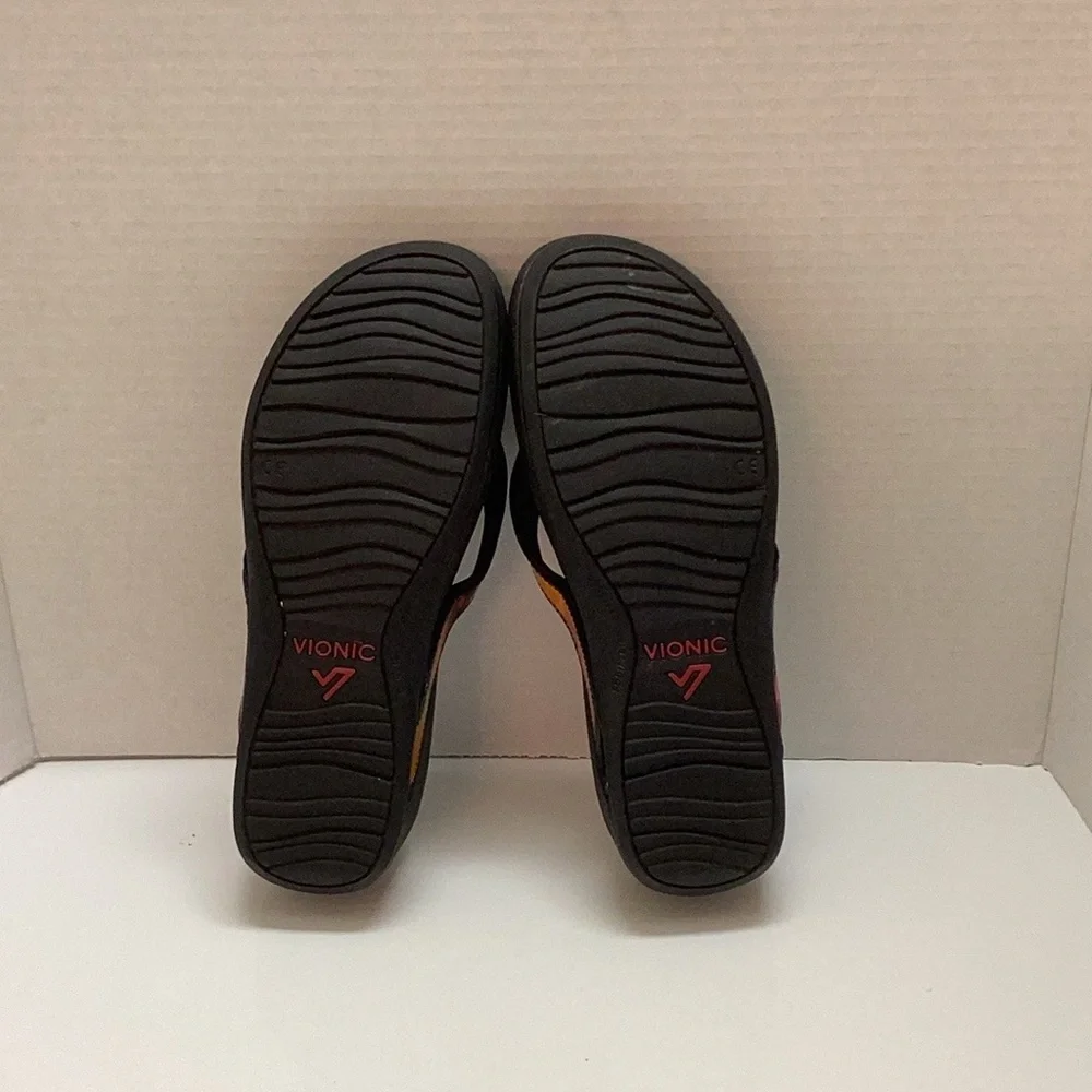 Vionic Tide II platform orthotic flip flop arch support sandals tropical beach 9